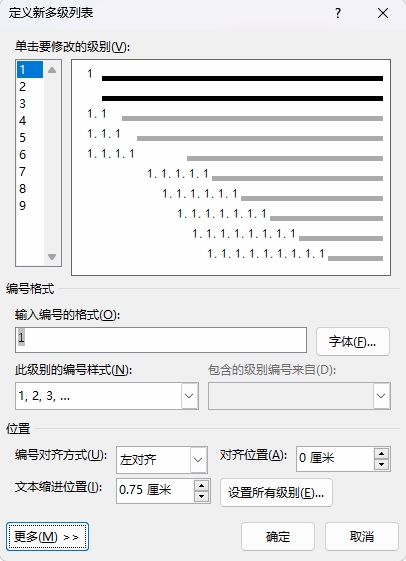 多级列表